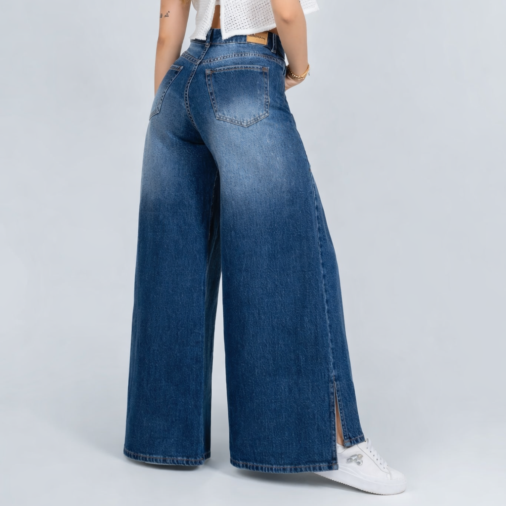 Essenzia Slit — Medium-Wash Jean with Side Opening