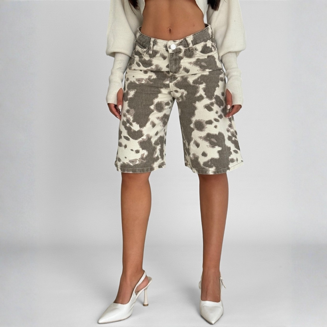 Cow Jort — Cow Print Denim Short