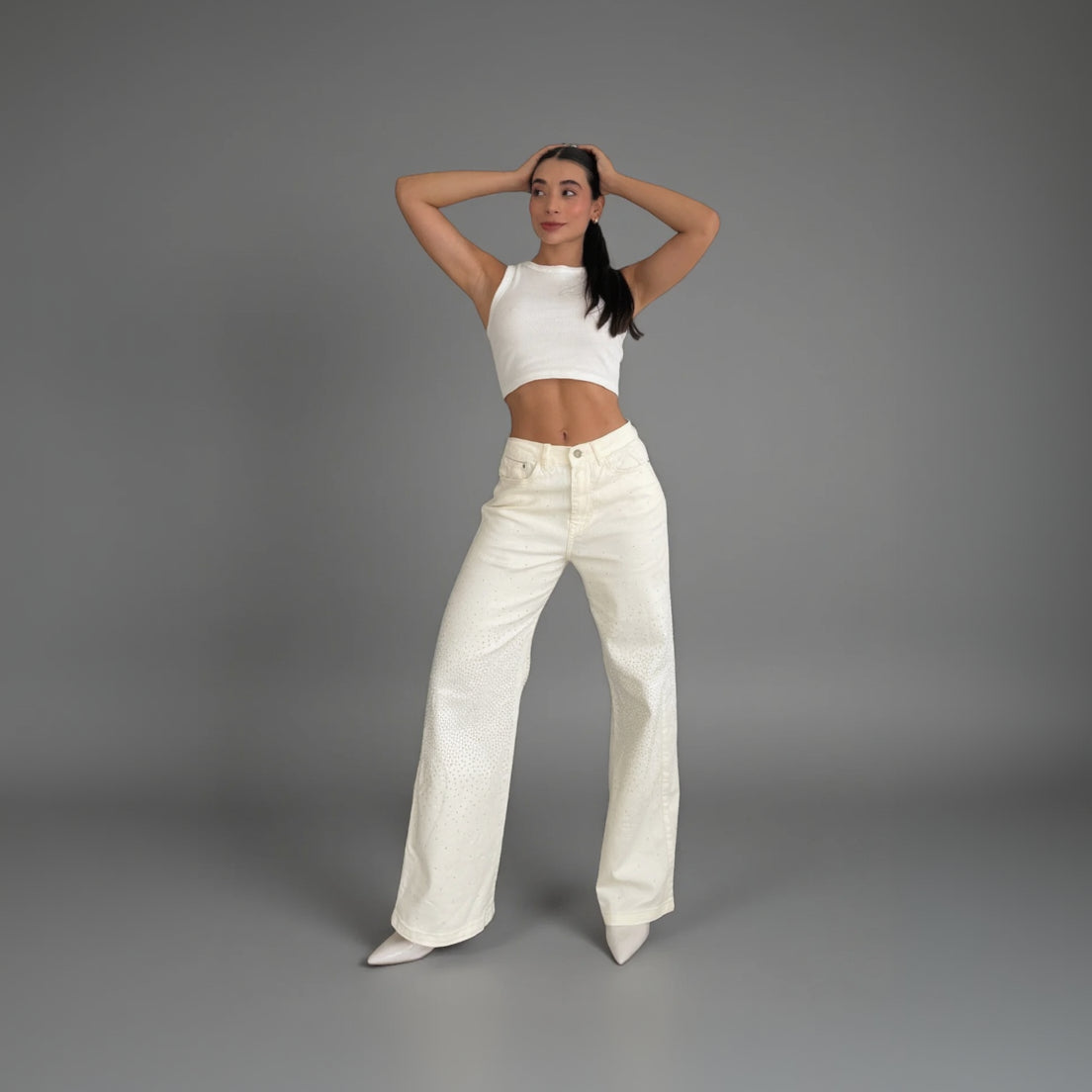 Glow Cloud — All-Over Shimmer Stretch Jean