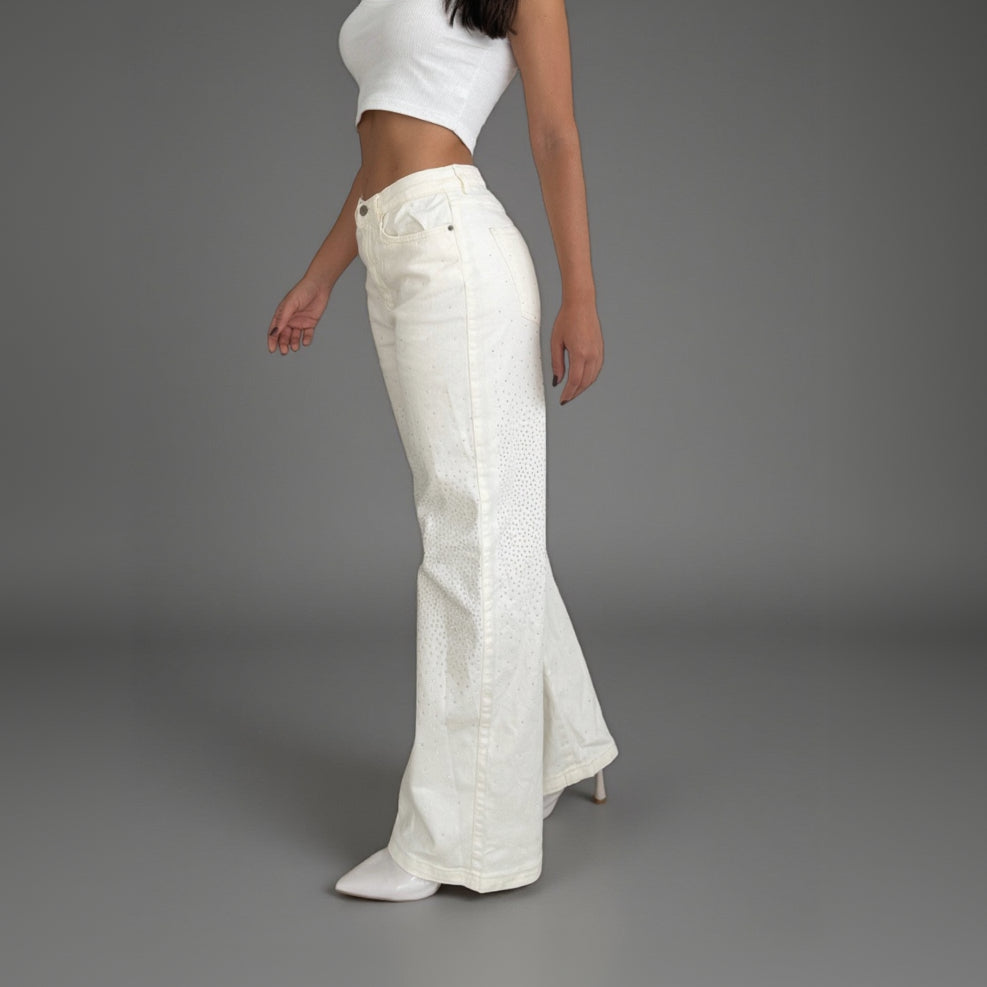 Glow Cloud — All-Over Shimmer Stretch Jean
