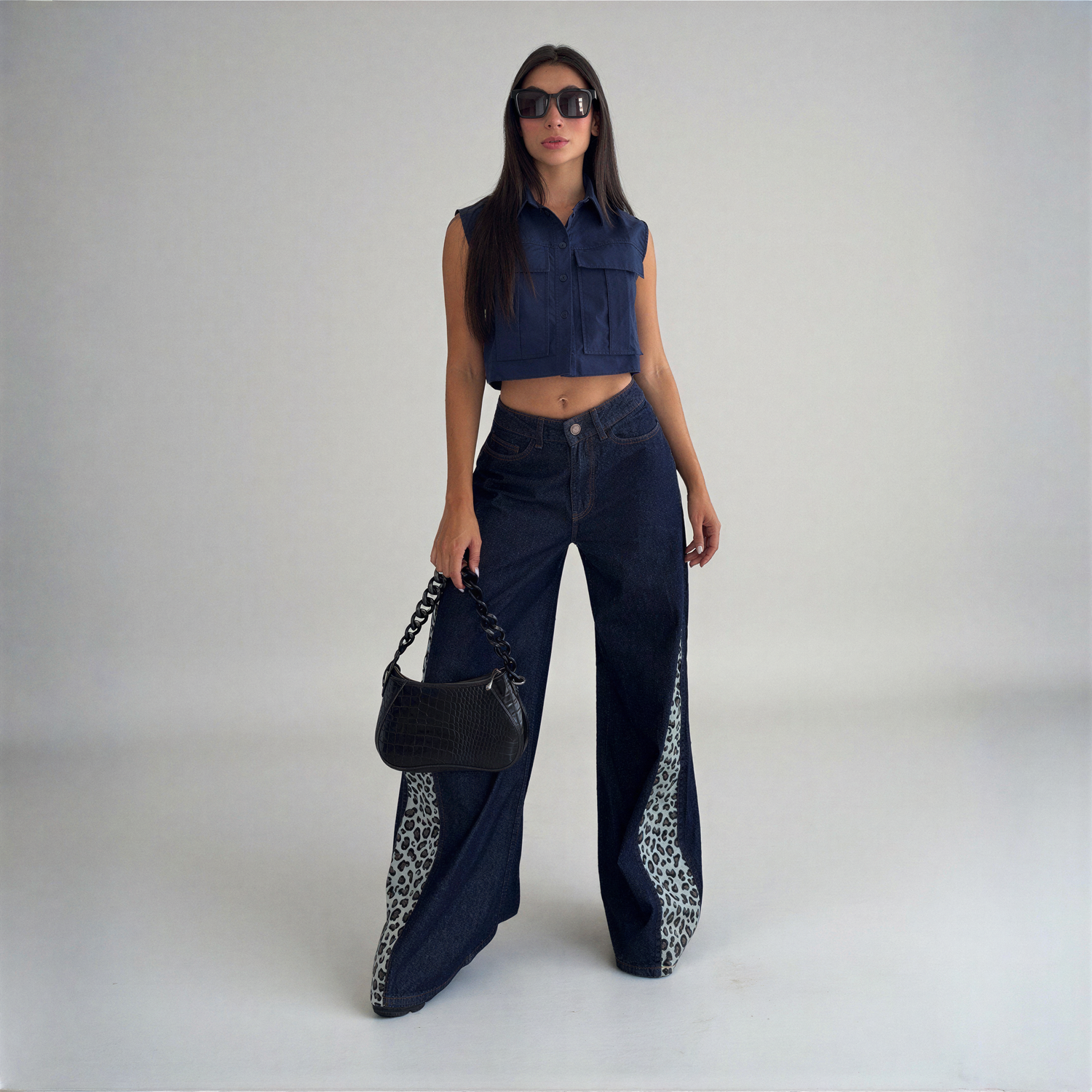 Leoprint — Wide-Leg Jean with Leopard Detail