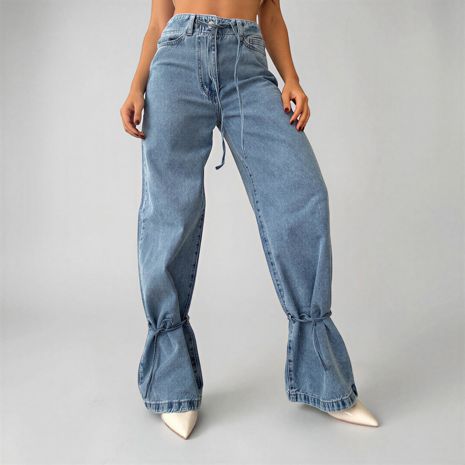 Nexo — High Rise Straight Leg Jean with Adjustable