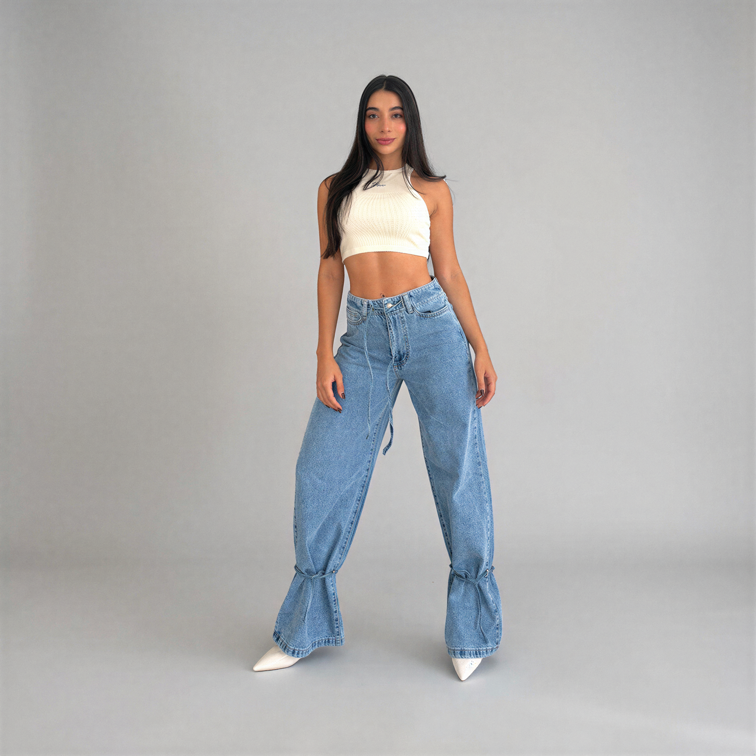 Nexo — High Rise Straight Leg Jean with Adjustable
