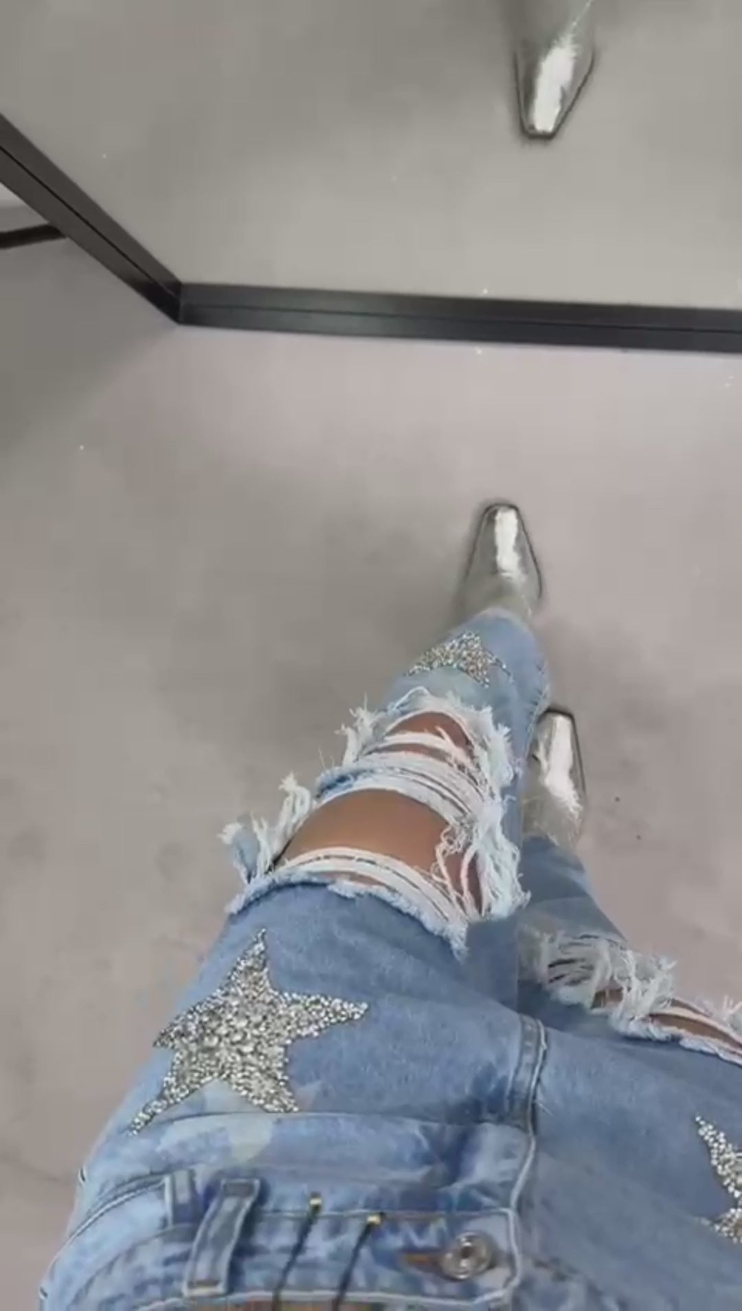 Starz Glow — Cargo Denim Overall with Stars
