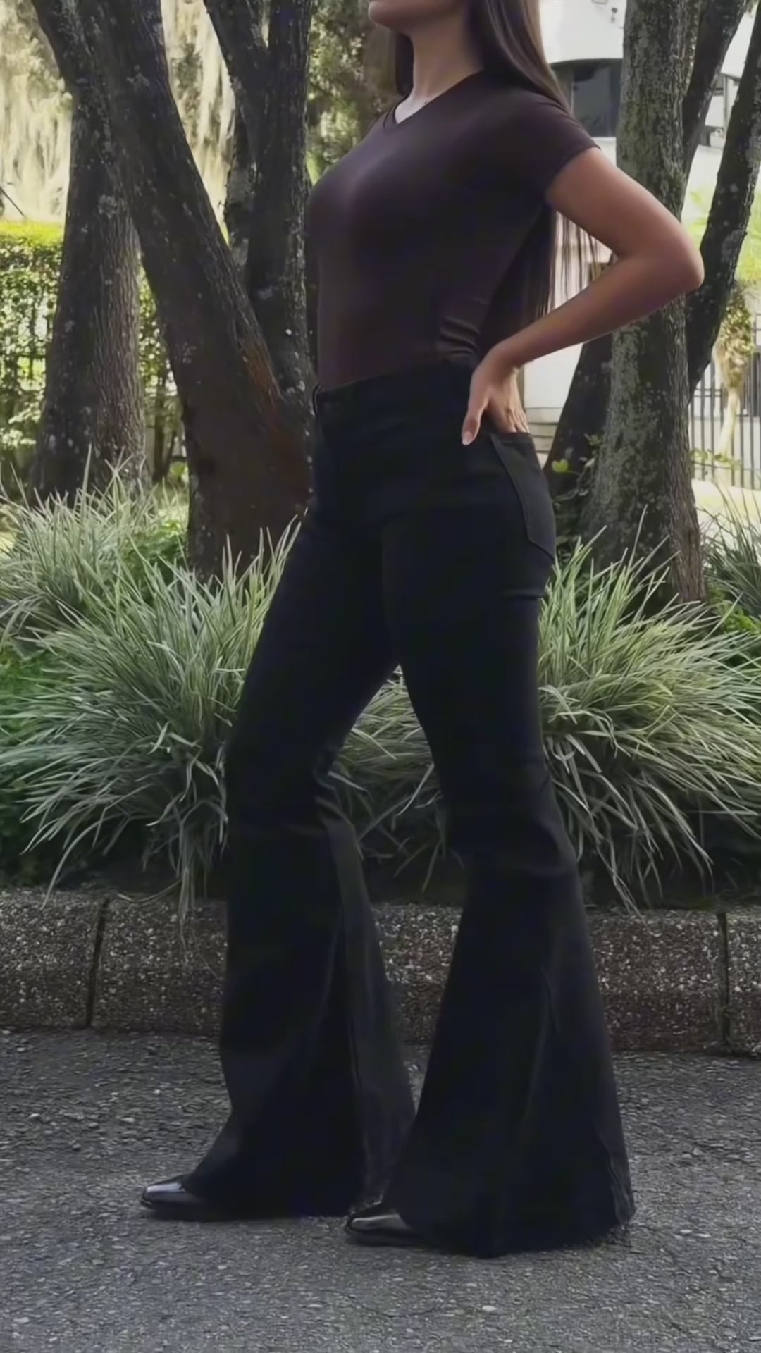 Luma Black — High-Rise Extra-Wide Flare Jean