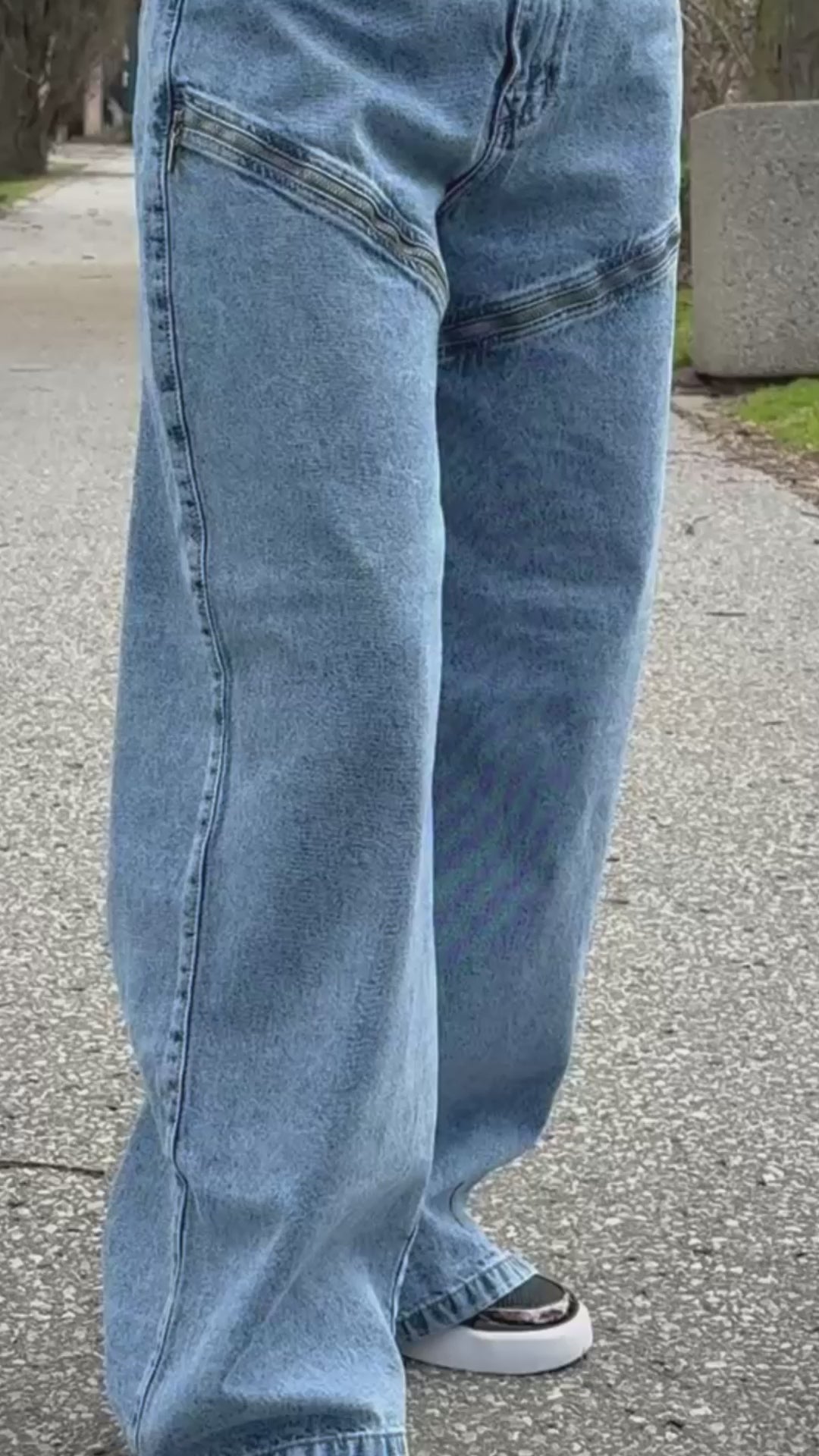 Zippa — Straight Leg Jean with Side Zip Detail